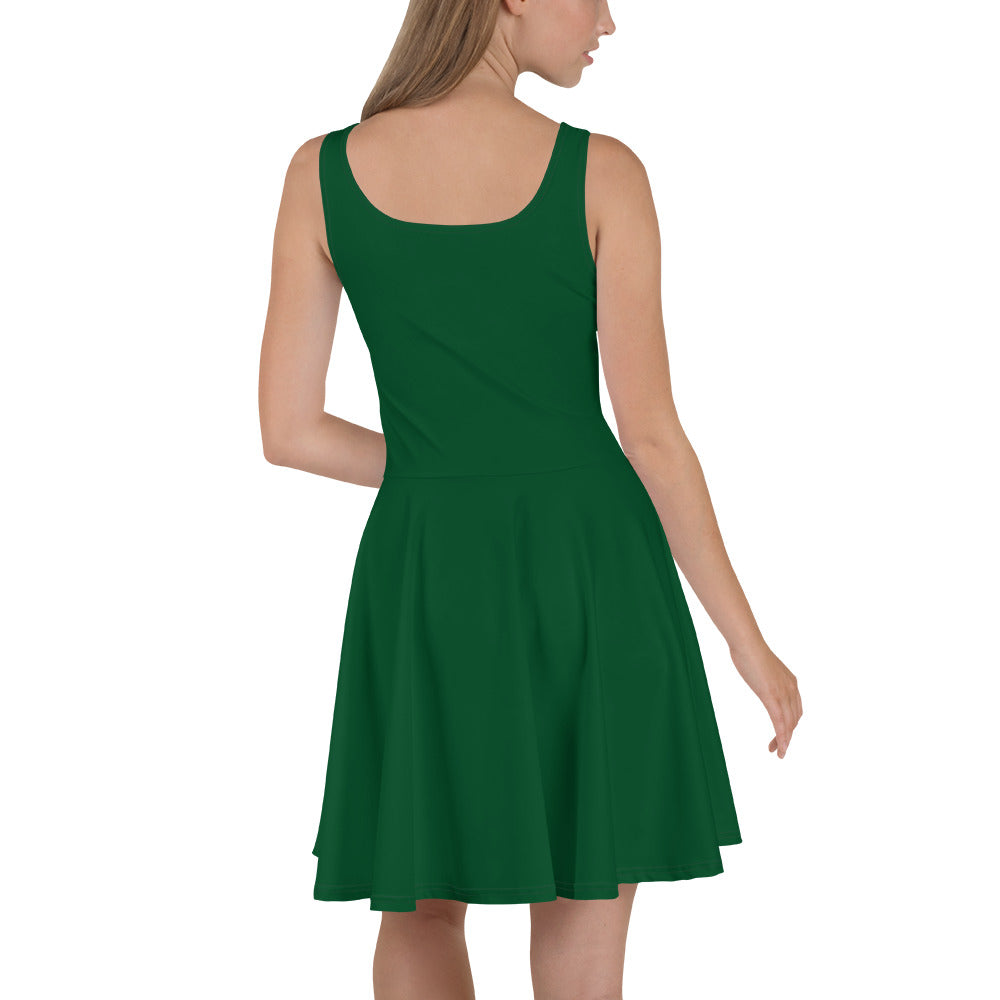 360 Lifestyle Flared Dress in Solid Forest Green