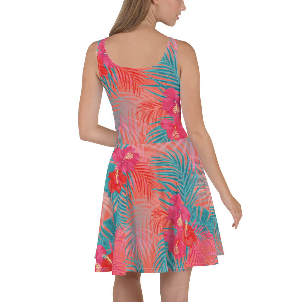 360 Lifestyle Flared Dress in Tropical Oasis Print