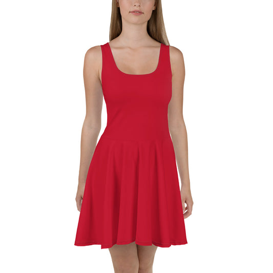 360 Lifestyle Flared Dress in Solid Red