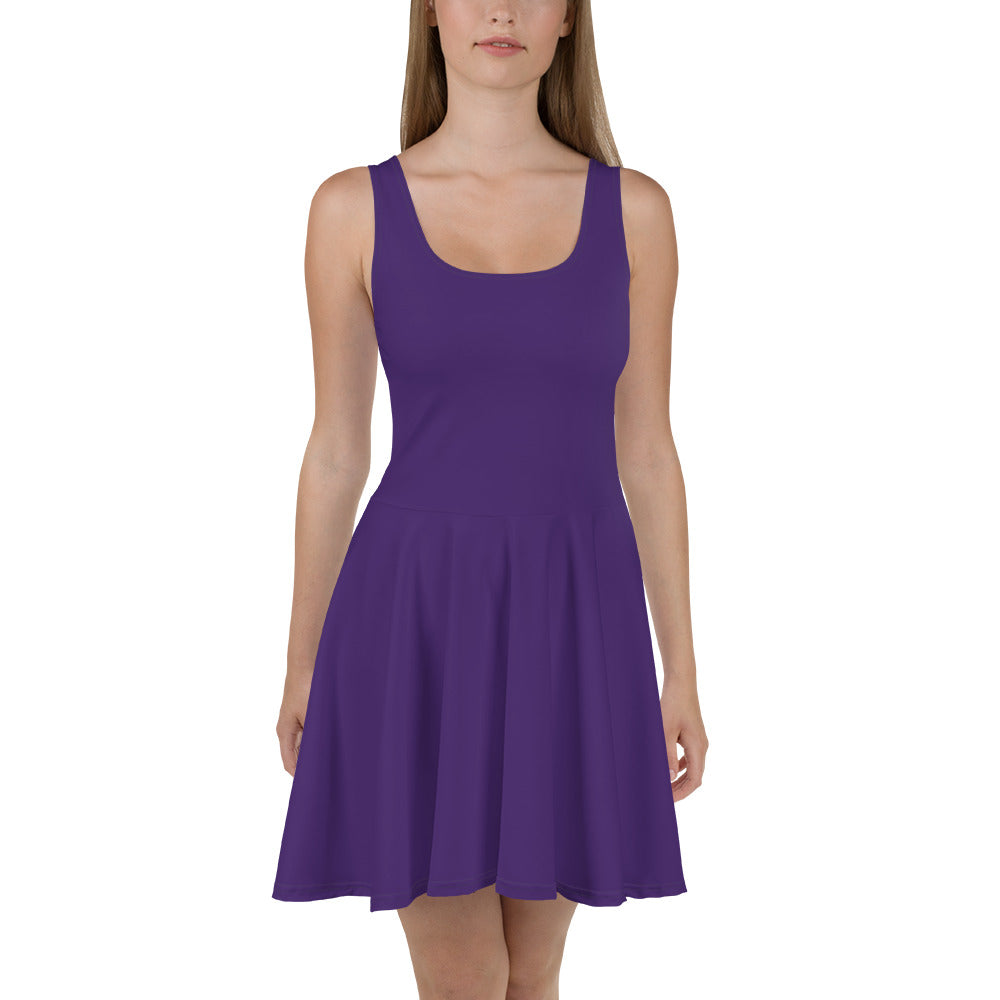 360 Lifestyle Flared  Dress in Solid Purple