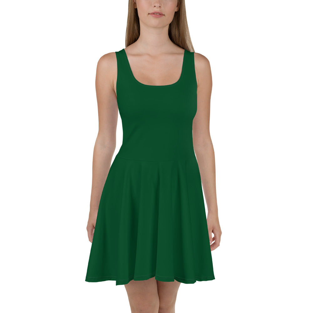 360 Lifestyle Flared Dress in Solid Forest Green