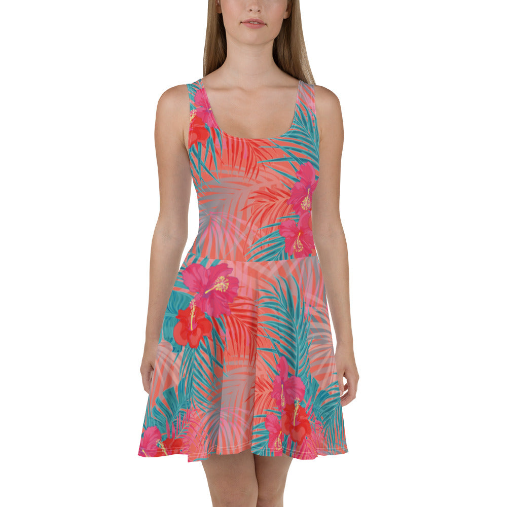 360 Lifestyle Flared Dress in Tropical Oasis Print