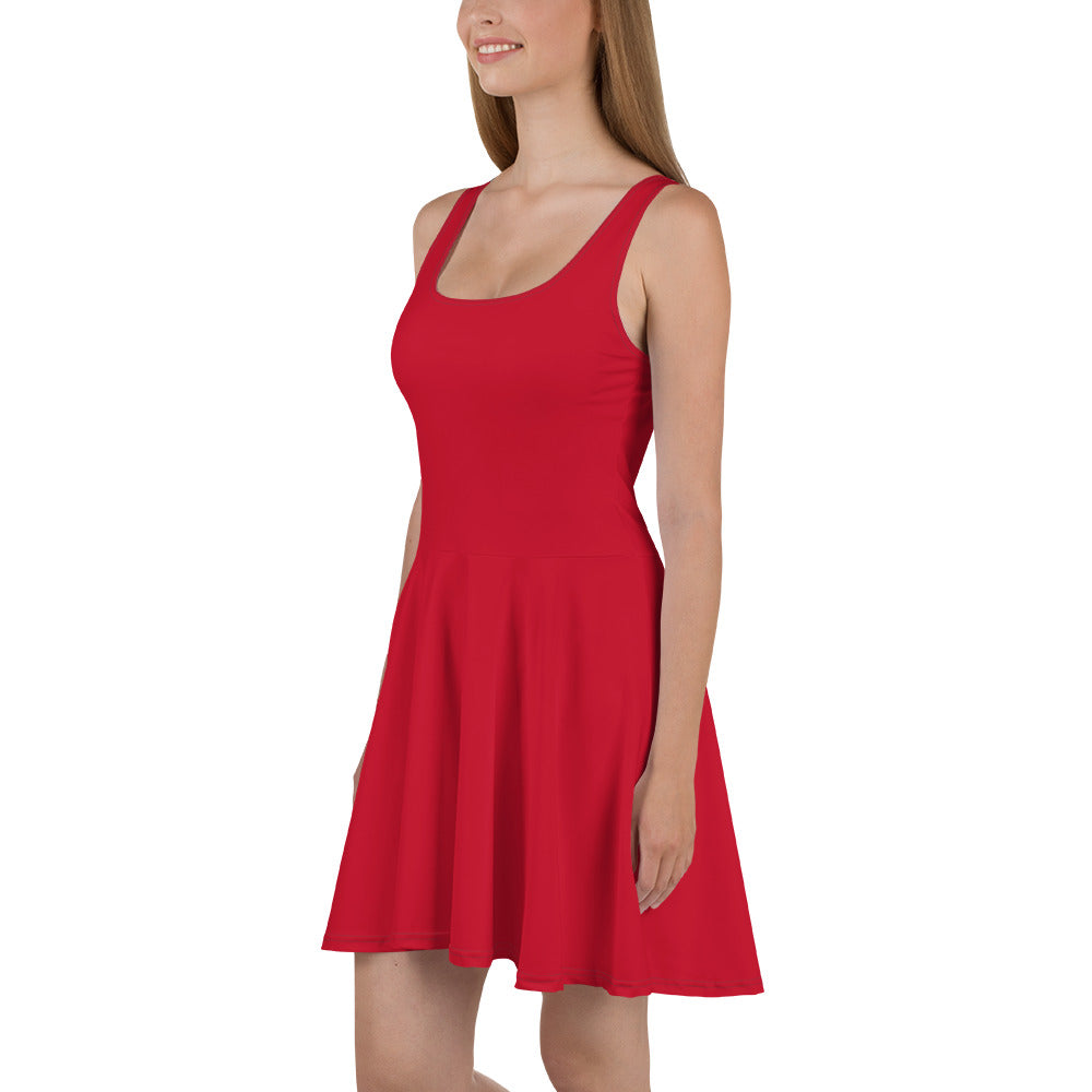 360 Lifestyle Flared Dress in Solid Red