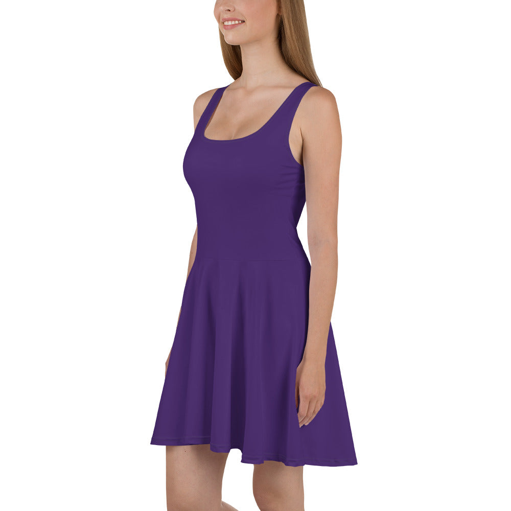 360 Lifestyle Flared  Dress in Solid Purple