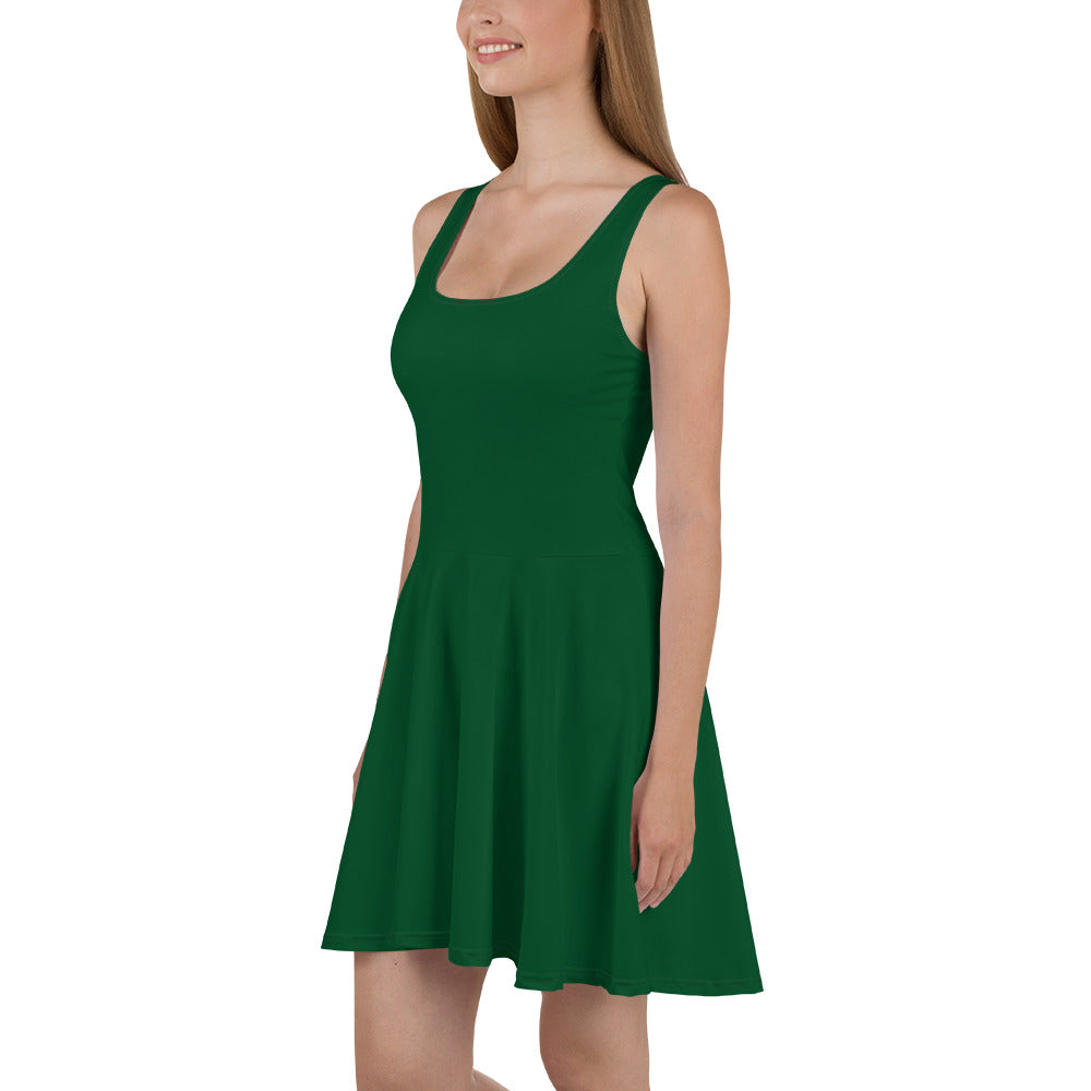 360 Lifestyle Flared Dress in Solid Forest Green