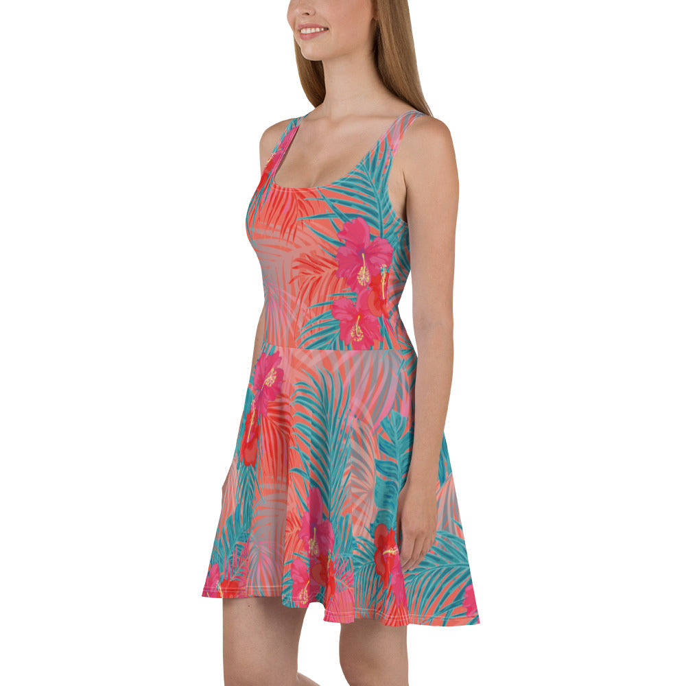 360 Lifestyle Flared Dress in Tropical Oasis Print