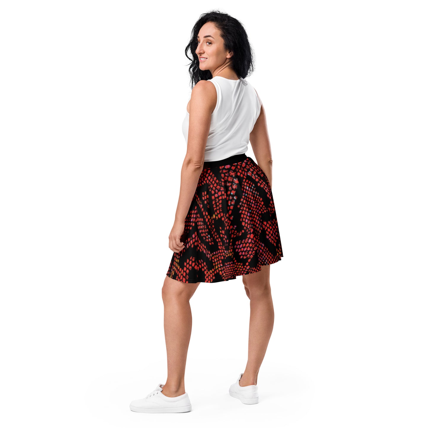 360 Lifestyle Flared Skirt snake burn print