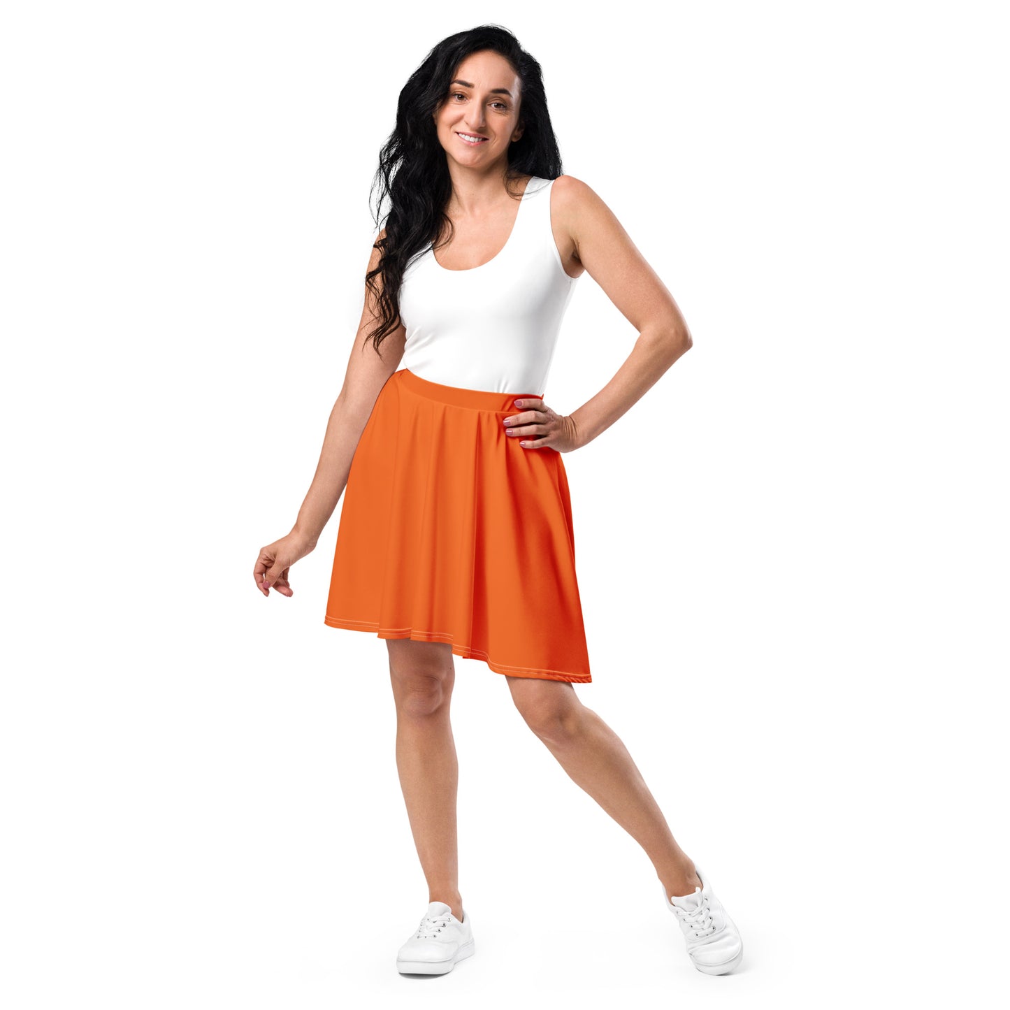 360 Lifestyle Flared Skirt in Solid Orange