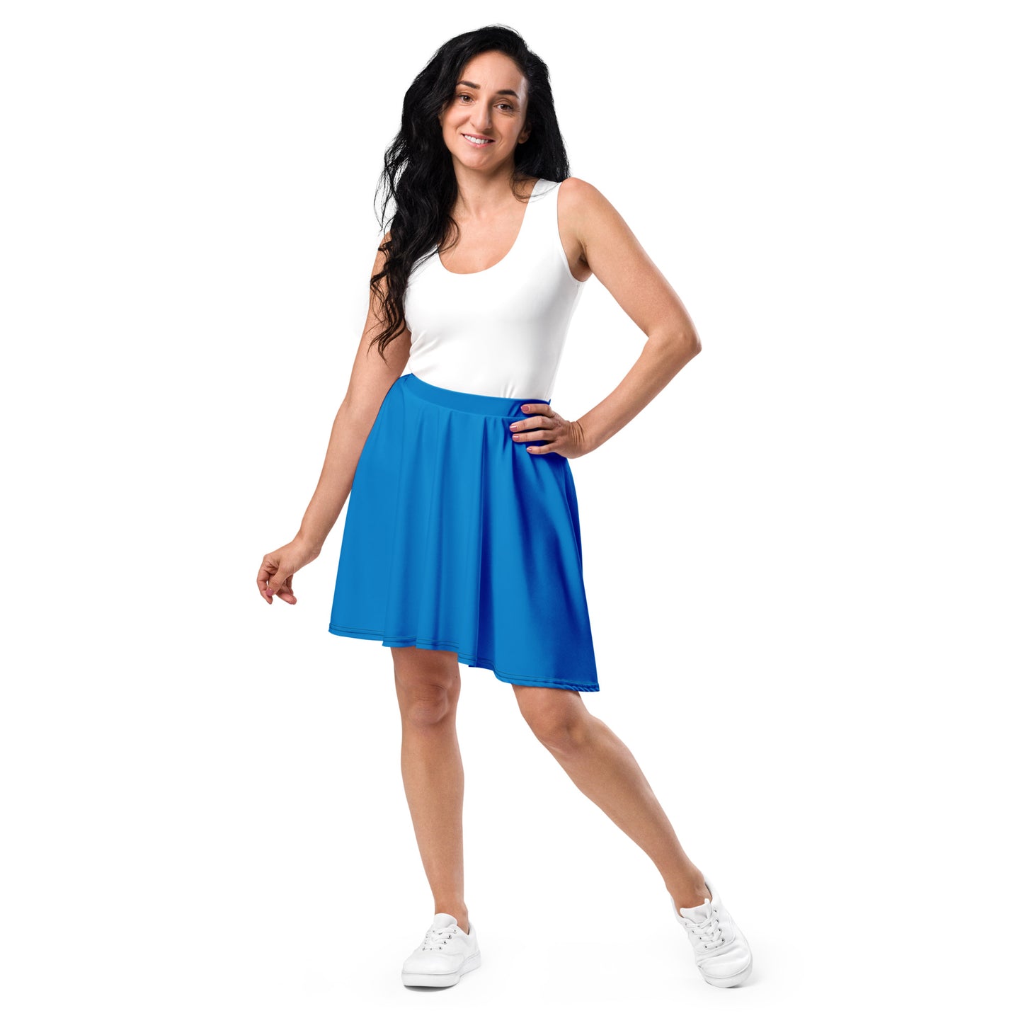 360 Lifestyle Flared Skirt in Solid Blue