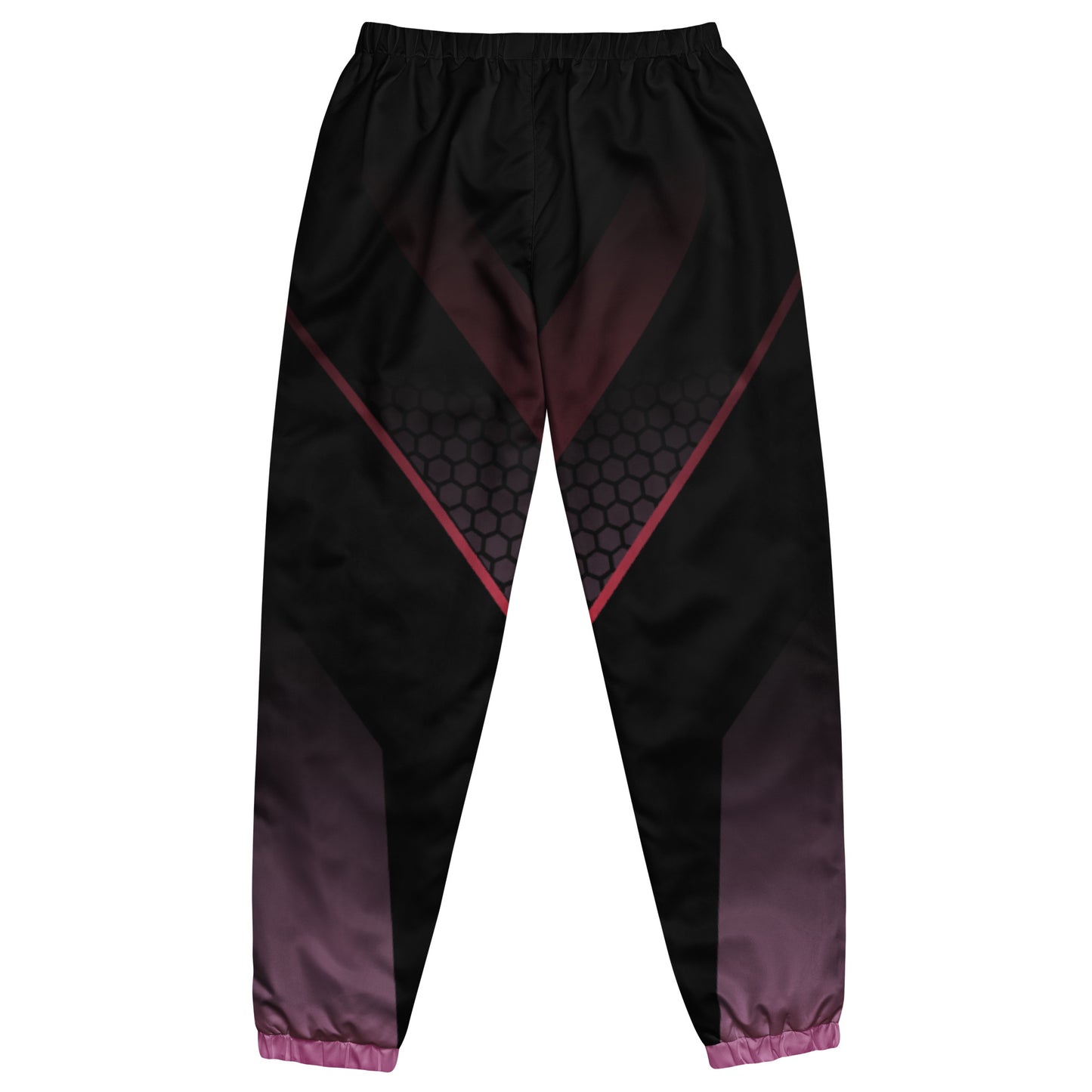 360 Lifestyle Unisex track pants black with pink geo print