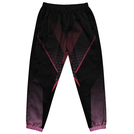 360 Lifestyle Unisex track pants black with pink geo print