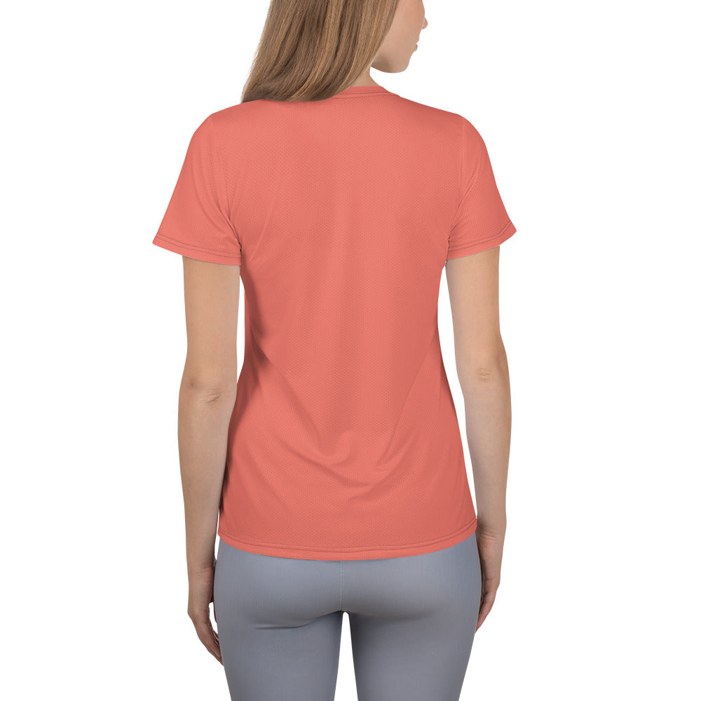 Wallace Lake Women's Athletic T-shirt Coral