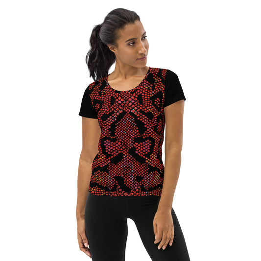 360 Lifestyle snake burn print Women's Athletic T-shirt