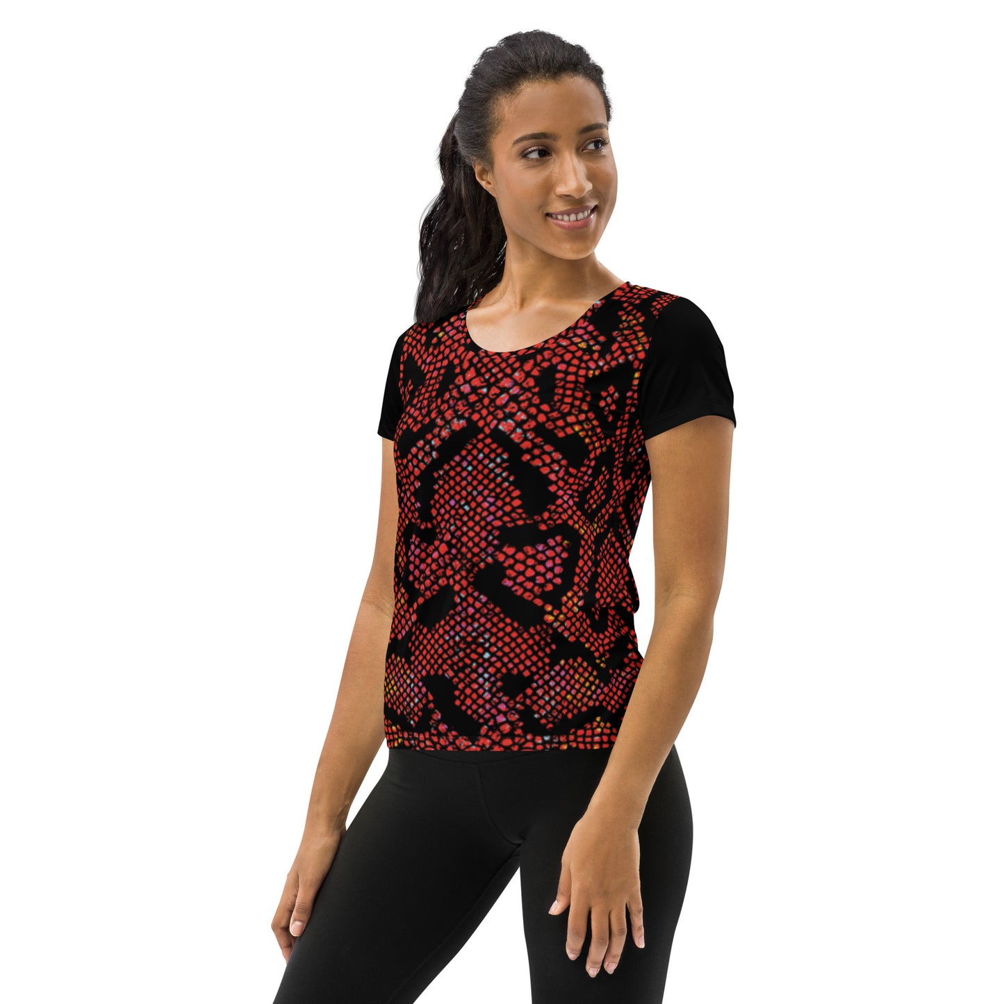 360 Lifestyle snake burn print Women's Athletic T-shirt