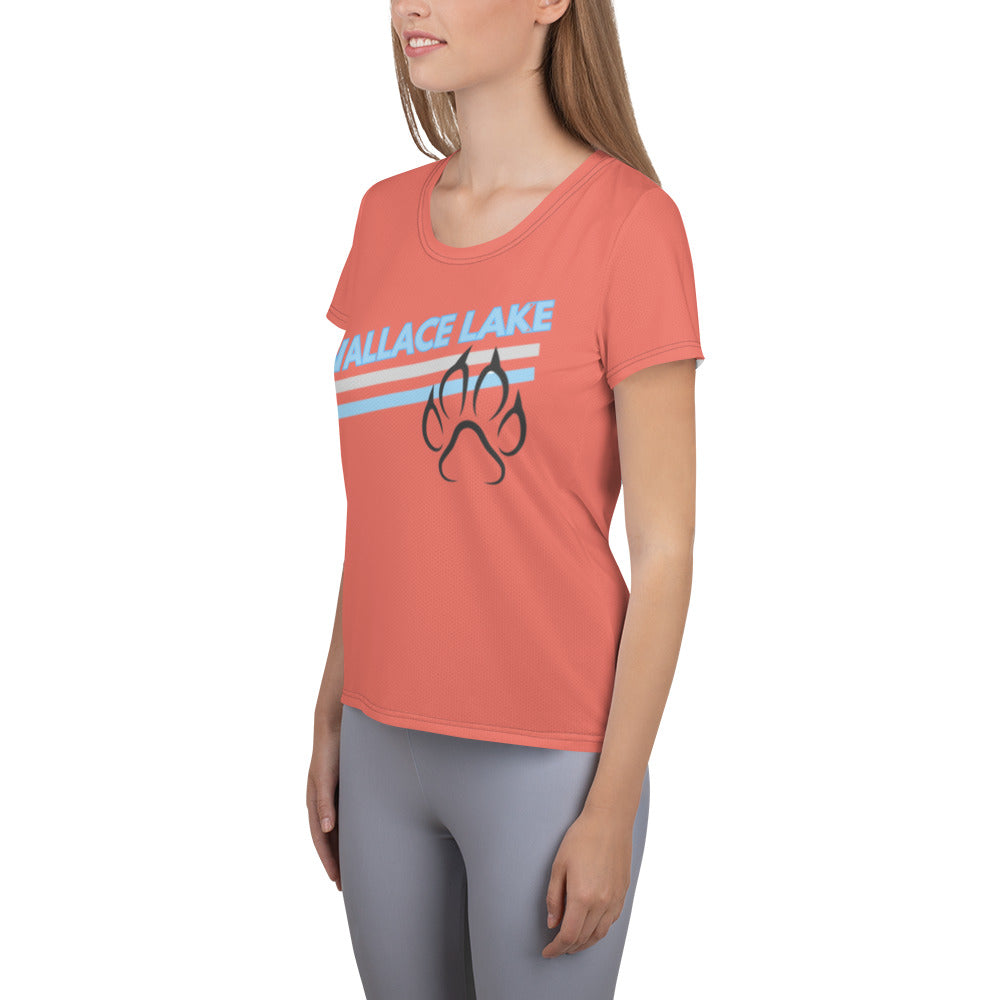 Wallace Lake Women's Athletic T-shirt Coral