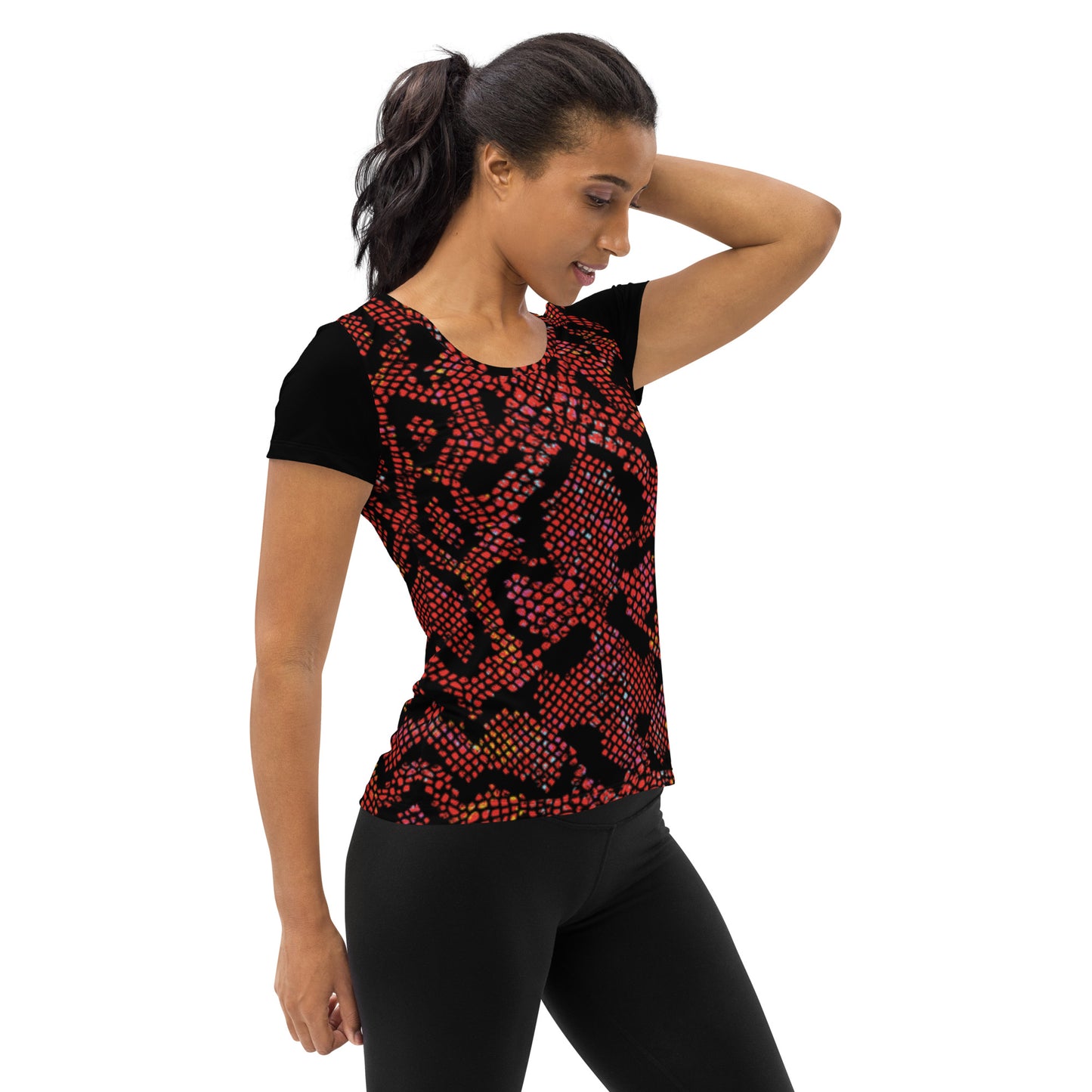 360 Lifestyle snake burn print Women's Athletic T-shirt