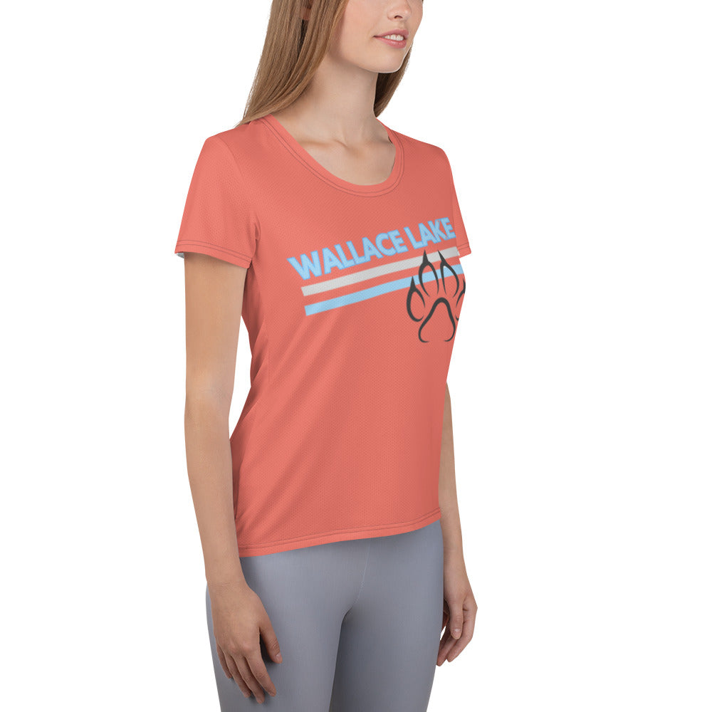 Wallace Lake Women's Athletic T-shirt Coral