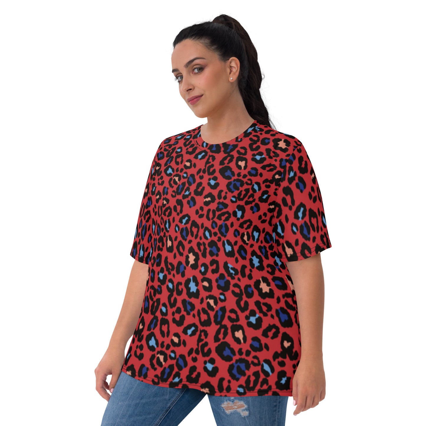 360 Lifestyle Women's T-shirt in Red Hot Leopard