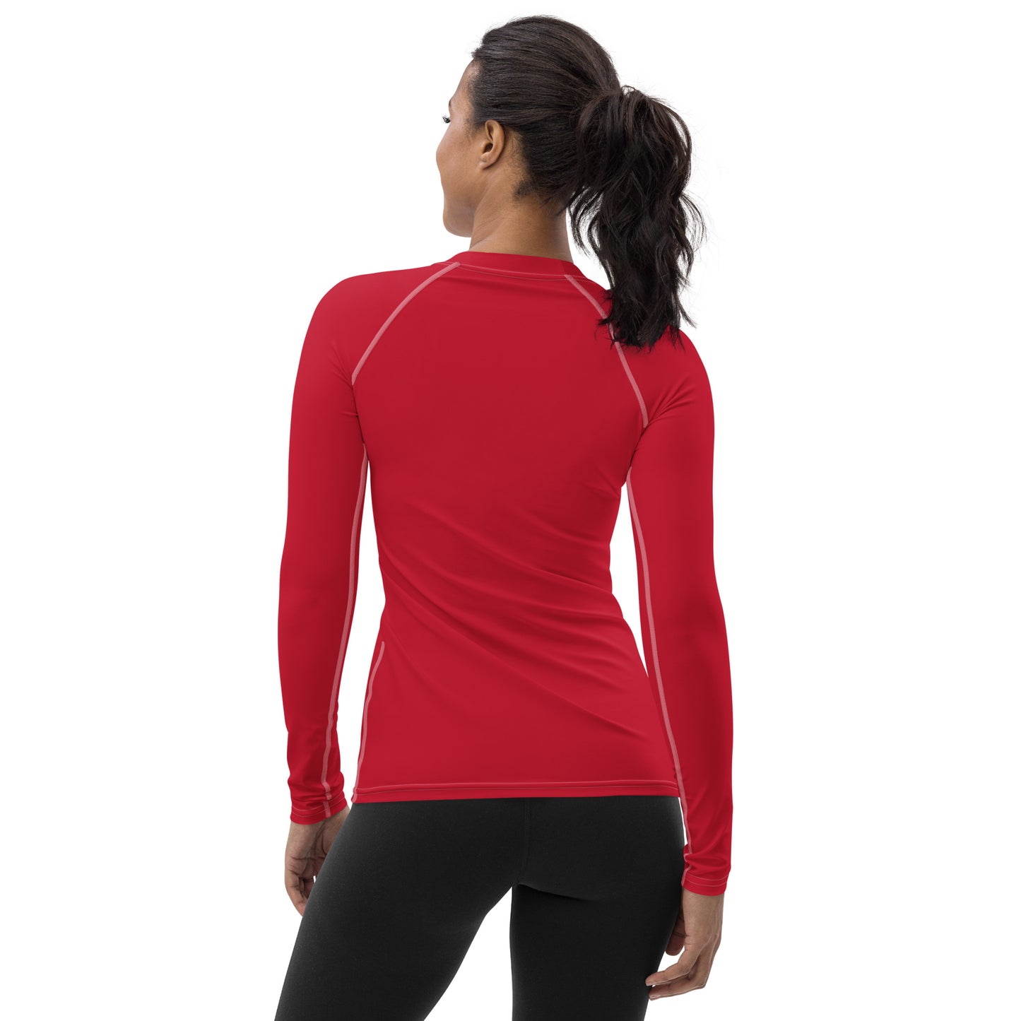 360 Lifestyle Women's Rash Guard UPF 50+ in Solid Red