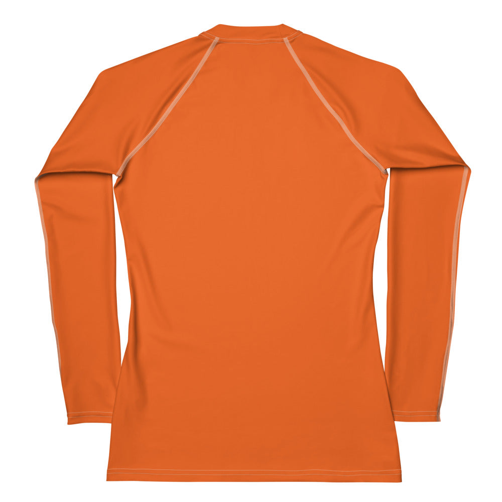 360 Lifestyle Women's Rash Guard UPF 50+ in Solid Orange