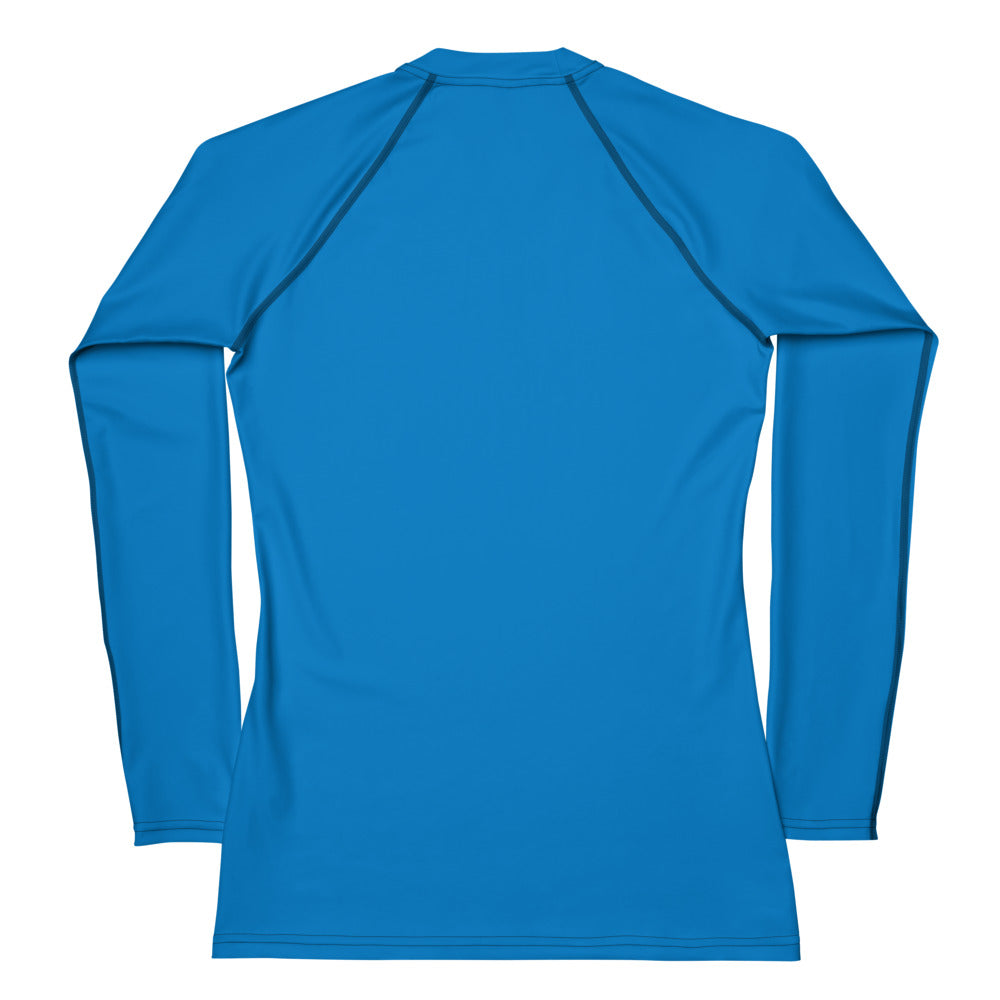 360 Lifestyle Women's Rash Guard UPF 50+ in Solid Blue