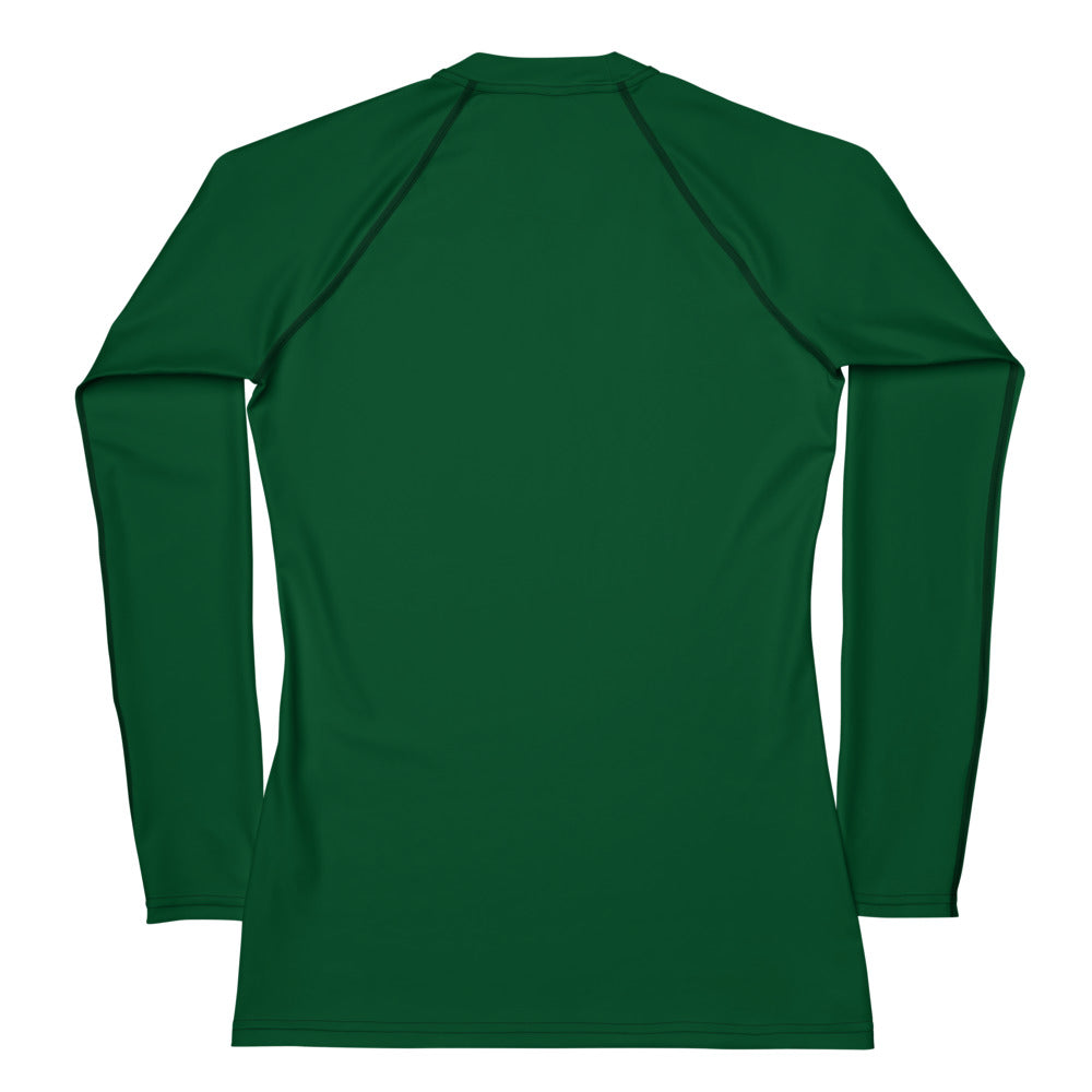 360 Lifestyle Women's Rash Guard UPF 50+ in Solid Forest Green