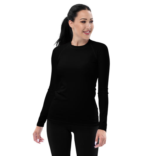 360 Lifestyle Women's Rash Guard UPF 50+ Solid Black