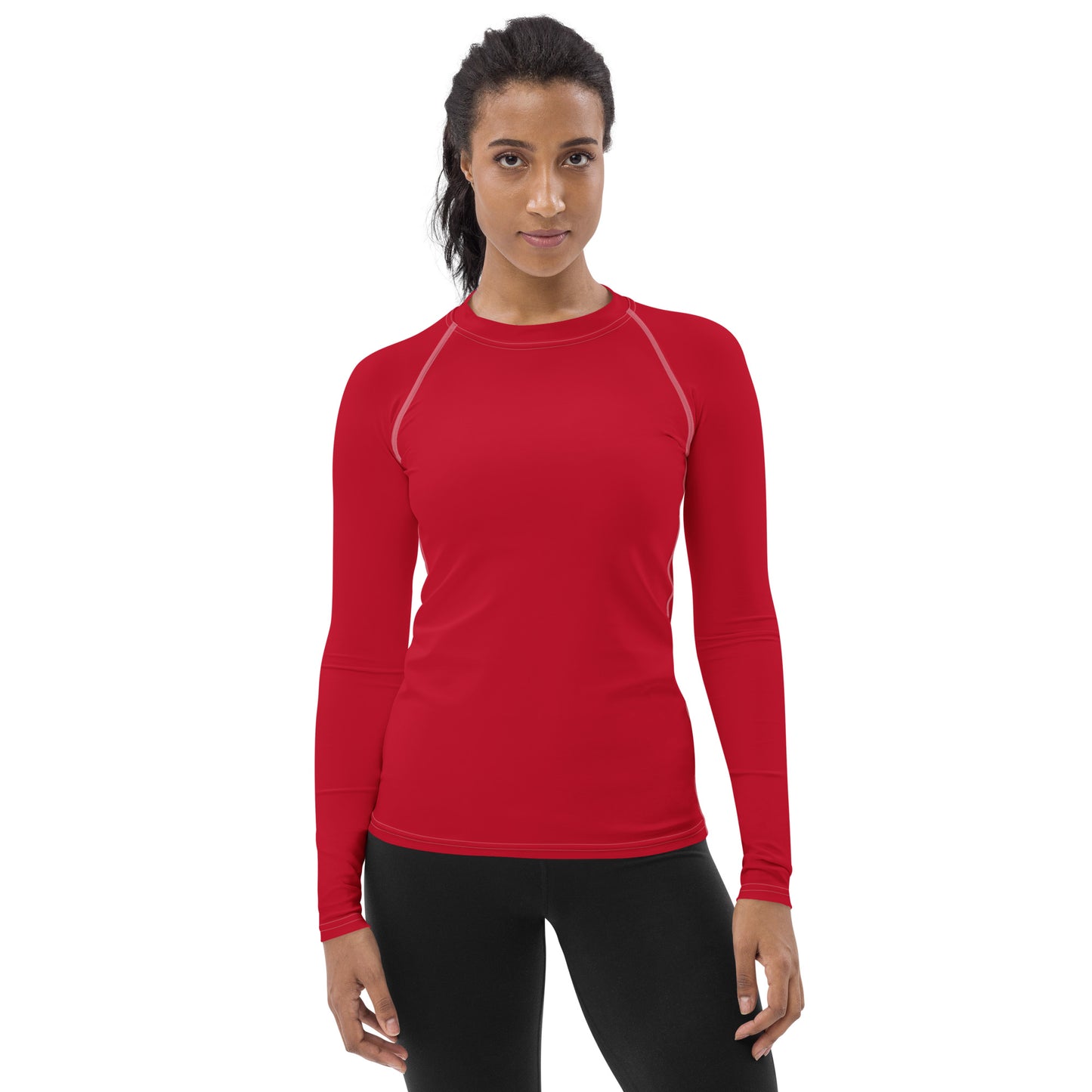 360 Lifestyle Women's Rash Guard UPF 50+ in Solid Red