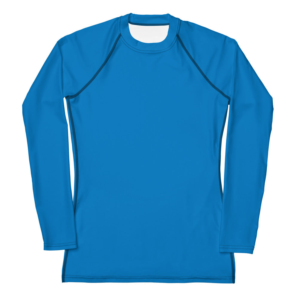 360 Lifestyle Women's Rash Guard UPF 50+ in Solid Blue