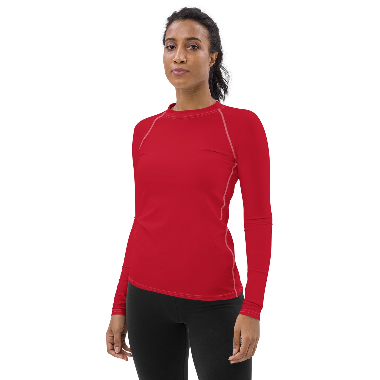 360 Lifestyle Women's Rash Guard UPF 50+ in Solid Red