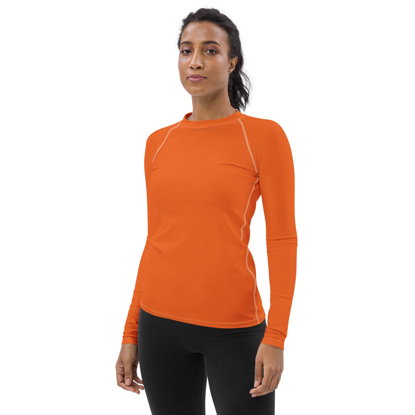 360 Lifestyle Women's Rash Guard UPF 50+ in Solid Orange