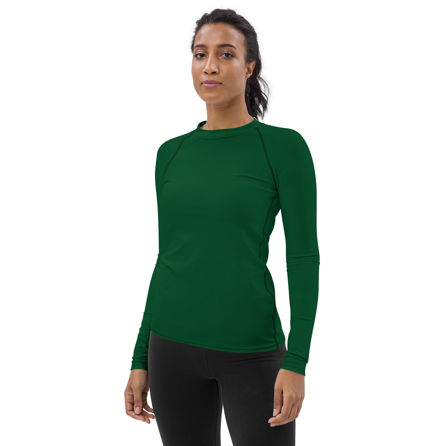 360 Lifestyle Women's Rash Guard UPF 50+ in Solid Forest Green