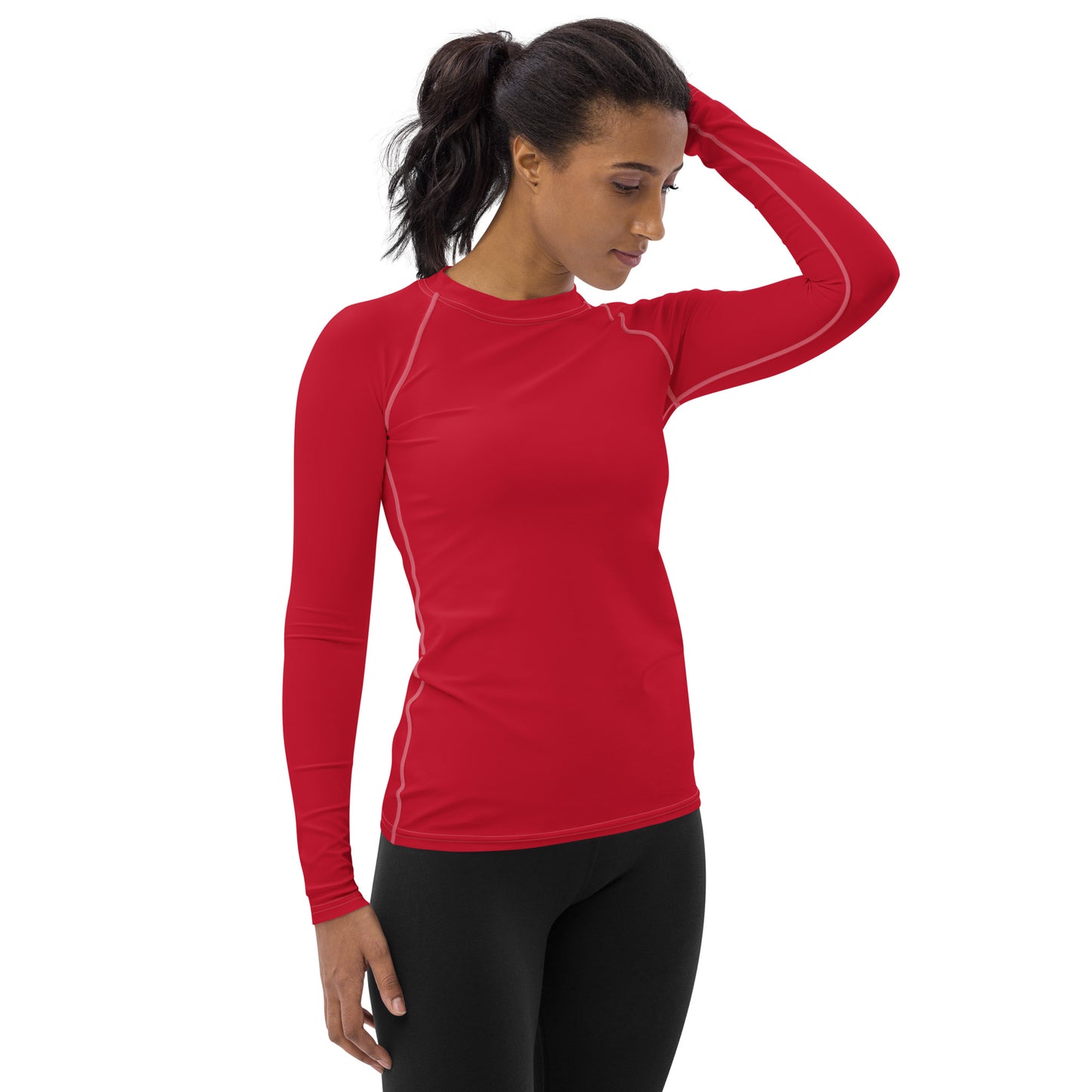 360 Lifestyle Women's Rash Guard UPF 50+ in Solid Red