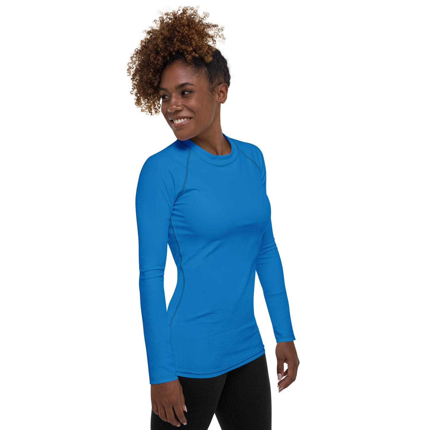 360 Lifestyle Women's Rash Guard UPF 50+ in Solid Blue