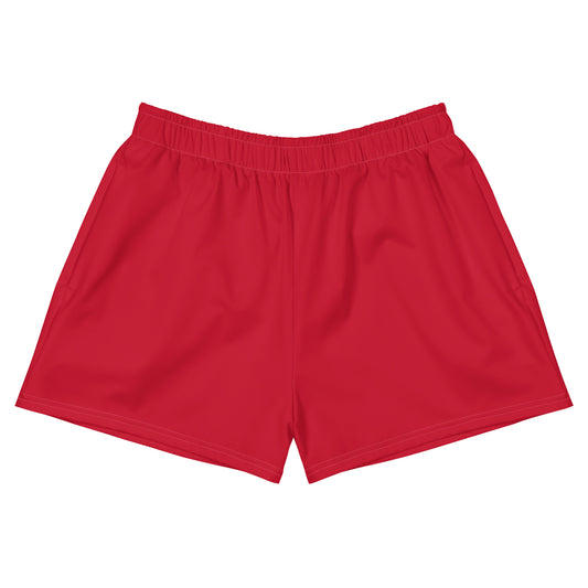 360 Lifestyle Women’s Athletic Shorts UPF 50+ Solid Red