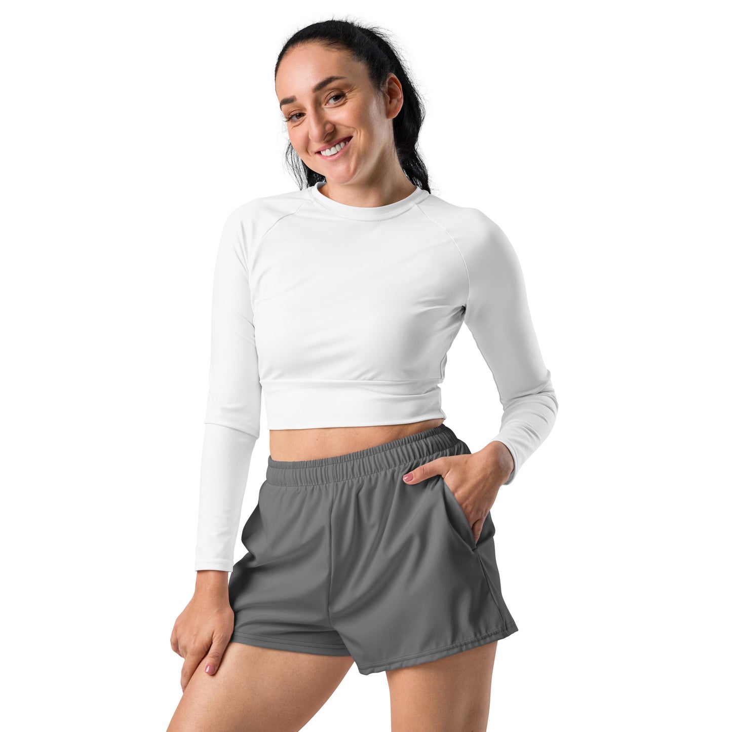 360 Lifestyle Women’s Athletic Shorts UPF 50+ Solid Grey