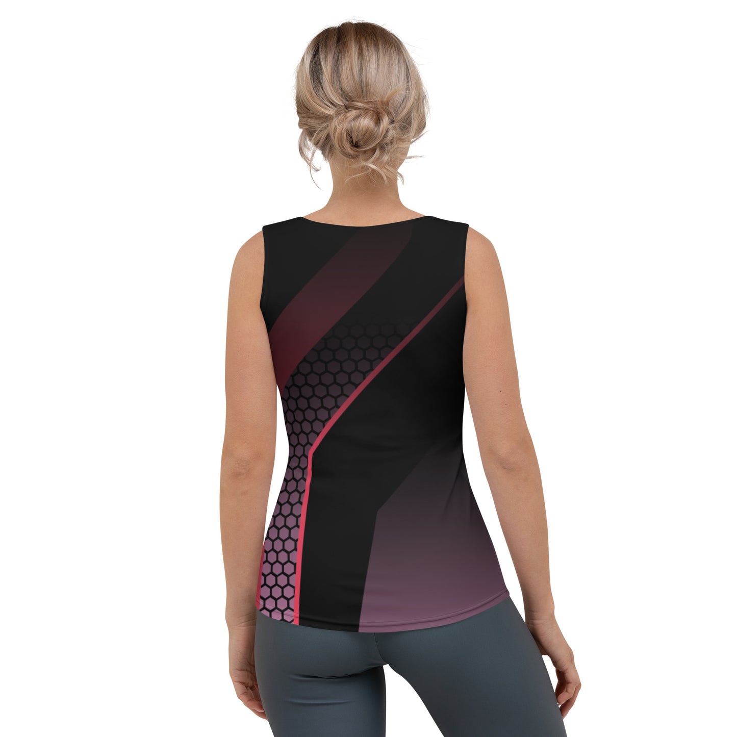 360 Lifestyle 4-way Stretch Tank Top in pink geo print