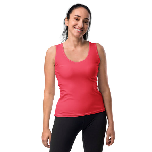 360 Lifestyle 4-way stretch Tank Top in Solid Brink Pink