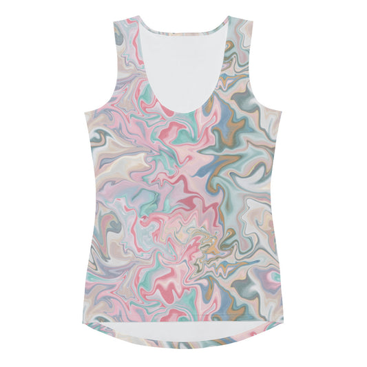 360 Lifestyle 4-way stretch Tank Top in Pink Bliss Print