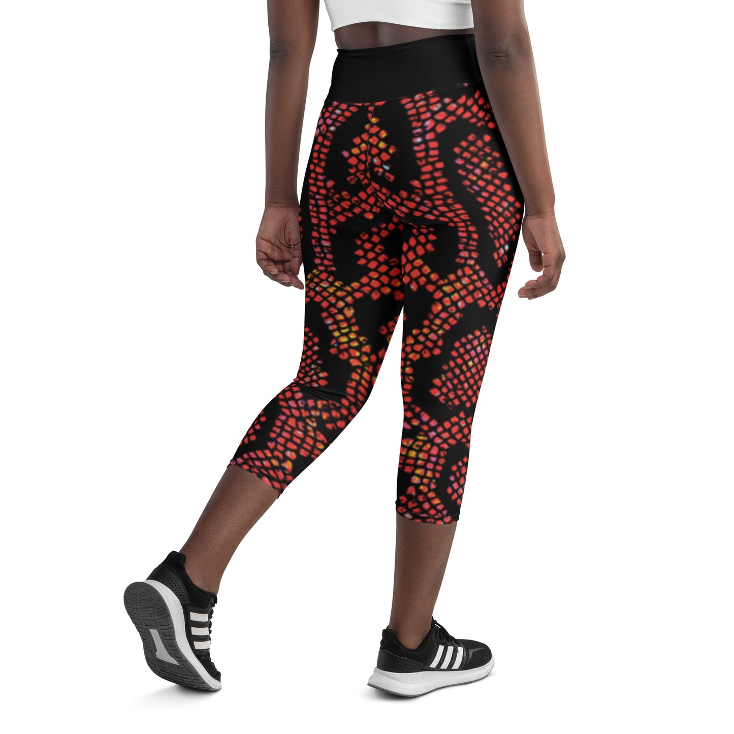 360 Lifestyle Yoga Capri Leggings snake burn print