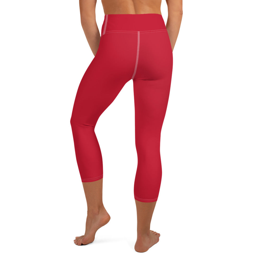 360 Lifestyle Yoga Capri Leggings Solid Red