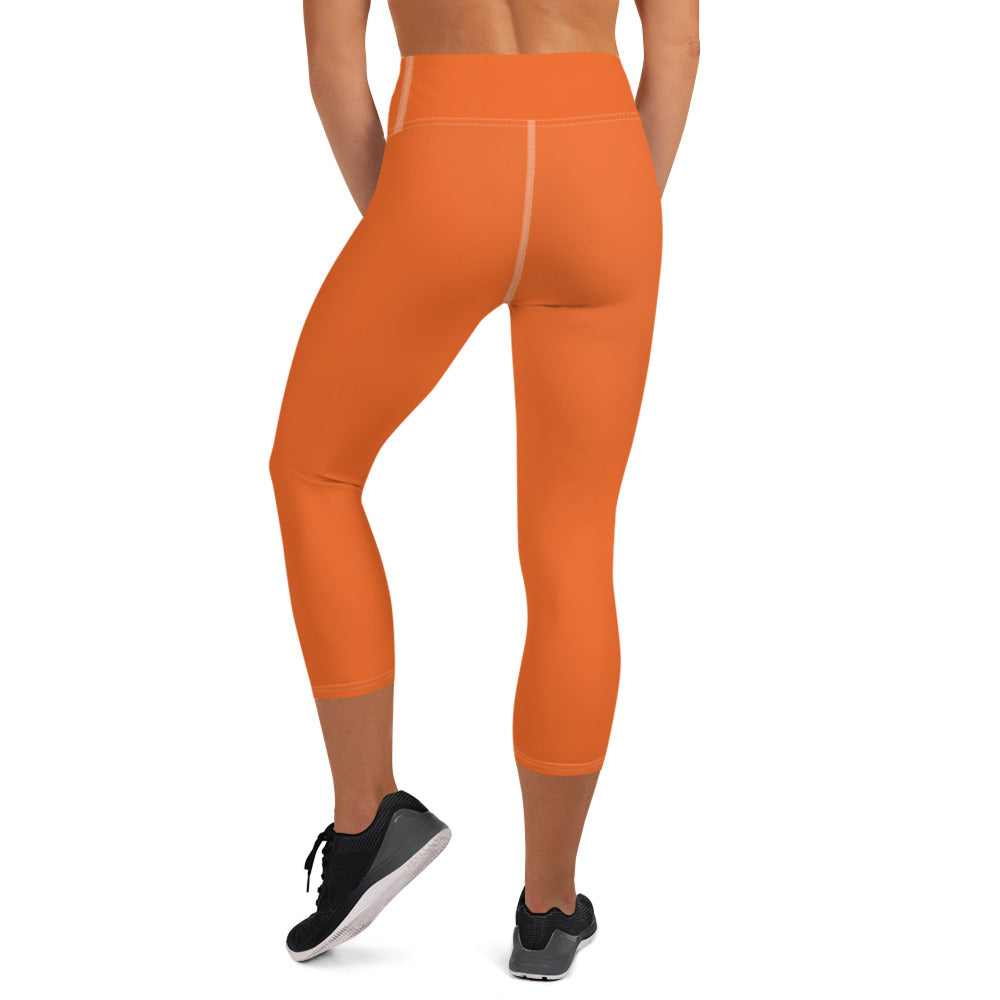 360 Lifestyle Yoga Capri Leggings in Solid Orange