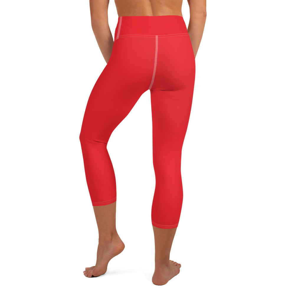 360 Lifestyle Yoga Capri Leggings in Solid Alizarin