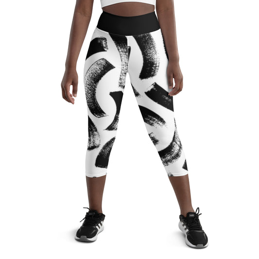 360 Lifestyle Yoga Capri Leggings mascara swipe print