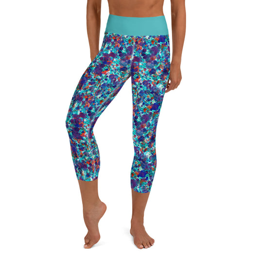 360 Lifestyle Yoga Capri Leggings Denise's watercolors print