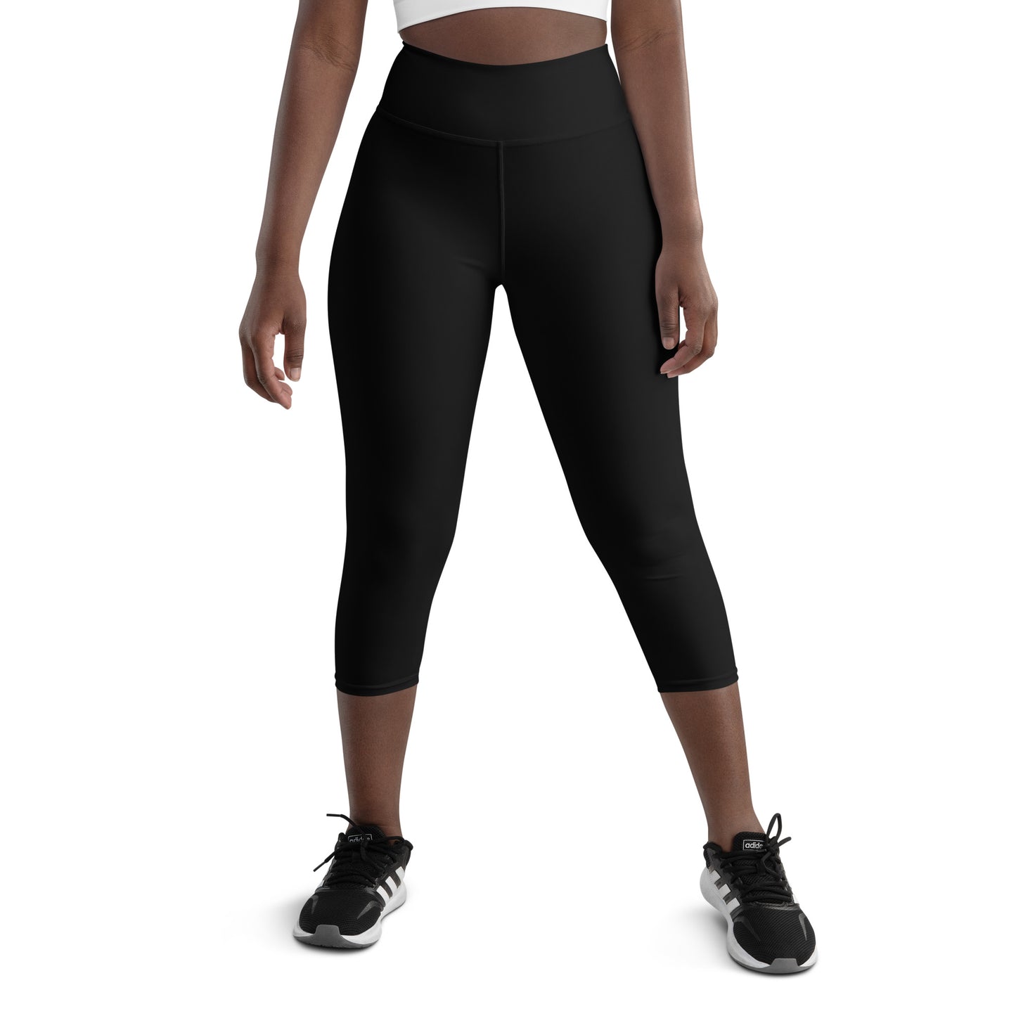 360 Lifestyle Yoga Capri Leggings Solid Black