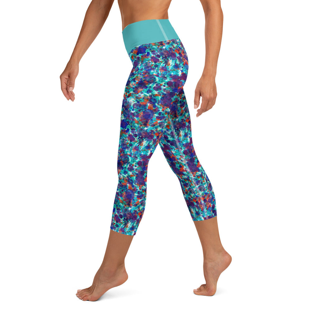 360 Lifestyle Yoga Capri Leggings Denise's watercolors print