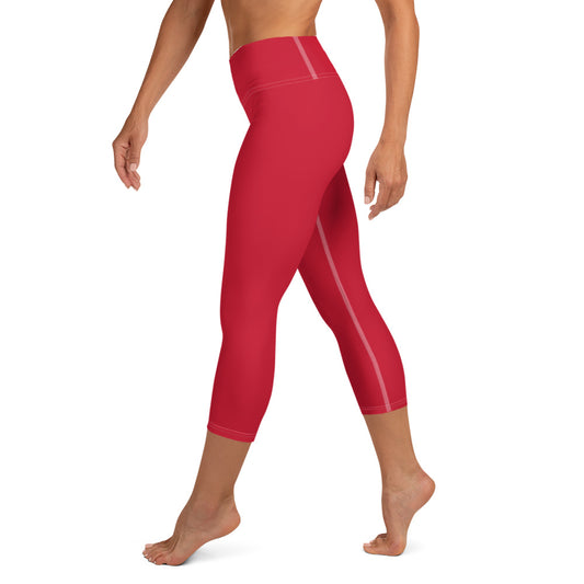 360 Lifestyle Yoga Capri Leggings Solid Red