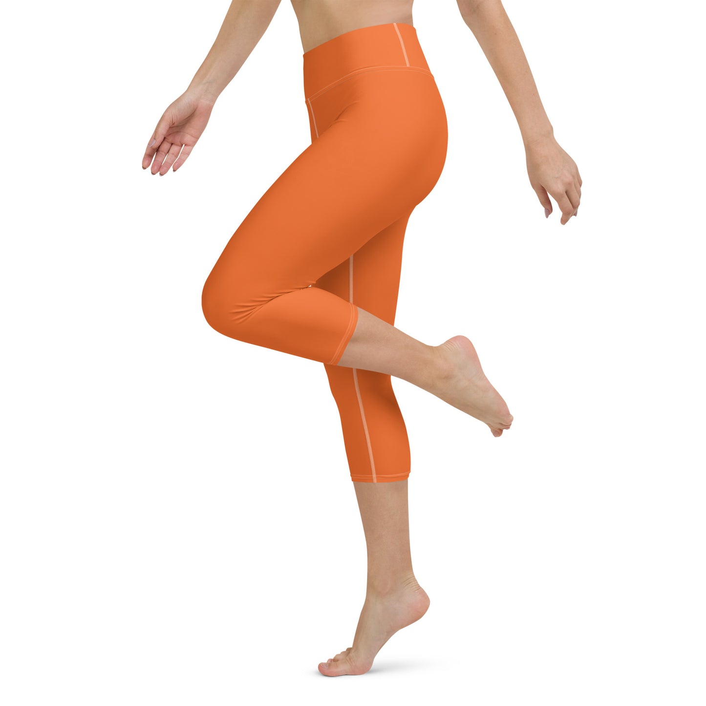 360 Lifestyle Yoga Capri Leggings in Solid Orange