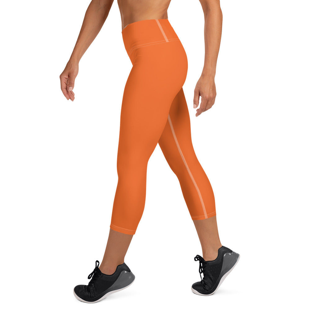 360 Lifestyle Yoga Capri Leggings in Solid Orange